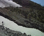Loowit Loop Crossing a Small Ravine